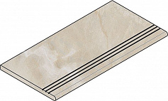Италон УАЙТ СТУПЕНЬ ЗАКРУГ.ГРИП 30X60 бежевый для офиса для дома для улицы для крыльца
