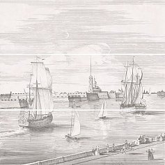 Керама Марацци Панно Город на воде SPb серый для кухни, для ванной