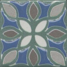 Керамическая плитка вставка анвер 5 зеленый 4,85x4,85