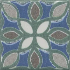 Керамическая плитка вставка анвер 5 зеленый 4,85x4,85