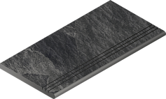 Италон ТИТАНИО СТУПЕНЬ ЗАКРУГ.ГРИП 30X60 чёрный для офиса для дома для улицы для крыльца