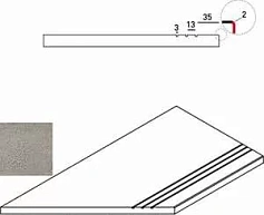 Италон Ступень Италон Discover X2 Grey Bordo Grip Sx левый 30x60 серый 