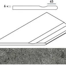 Керамогранит ГРЭЙ БОРТИК 30x60 С ВЫЕМКОЙ ЗАКРУГ.ЛЕВ. 30x60