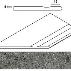 Керамогранит ГРЭЙ БОРТИК 30x60 С ВЫЕМКОЙ ЗАКРУГ.ЛЕВ. 30x60