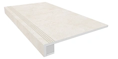 Estima Комплект Estima MA00 Ametis Marmulla Ivory (33x120 непол. прямоугол. бортик с насечками + Подступенок 14,5x120) белый 