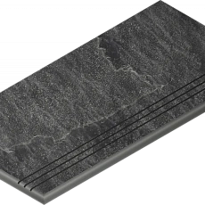 Ступени Италон Материя x2 Титанио 120 закругленная грип левая 620040000207 черный 30x120