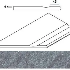 Керамогранит СИЛВЕР БОРТИК 30x60 С ВЫЕМКОЙ ЗАКРУГ.ЛЕВ. 30x60