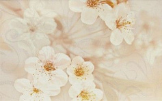 Шахтинская плитка Сакура коричневый декор 04 бежевый 