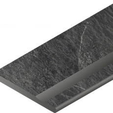 Бортик Италон Материя x2 Титанио с выемкой закругленный правый 620090001200 черный 30x120