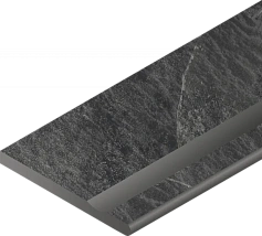 Бортик Италон Материя X2 Титанио с выемкой закругленный правый 620090001200 черный