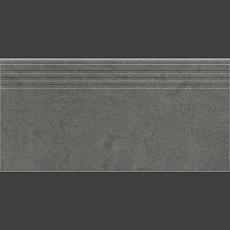 Ступени Амба Графит с насечками 30x60