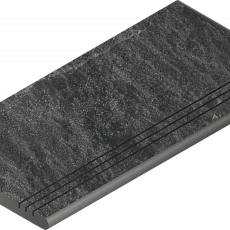 Ступени Италон Материя x2 Титанио 120 закругленная грип правая 620040000205 черный 30x120