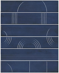 Керама Марацци Панно Kerama Marazzi KMP3STA007RN6X Панно Мажорель синий темный глянцевый из 6 частей синий 