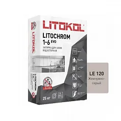 Цветная цементная затирка Литокол LITOCHROM 1-6 EVO 25кг LE.120 жемчужно-серый