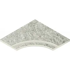 Керамогранит Бортик Нордика Айс с выемкой угловой закругленный 30 620090001047 серый 60x60