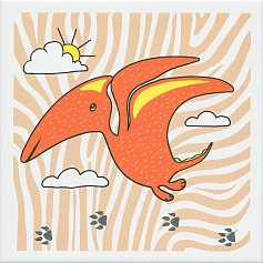 Керама Марацци Декор Kerama Marazzi OP\A229\5009 Динозаврики 4 матовый оранжевый 