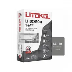 Цветная цементная затирка Литокол LITOCHROM 1-6 EVO 25кг LE.110 стальной серый