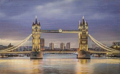 Шахтинская плитка Бридж синий декор 01 синий 