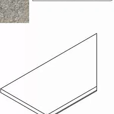 Керамогранит Бортик Италон Дискавер x2 grey bordo round dx правый 30x60 30x60