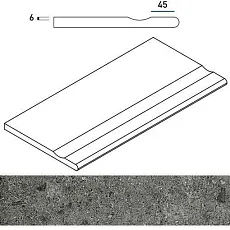 Керамогранит ГРЭЙ БОРТИК 30x60 С ВЫЕМКОЙ ЗАКРУГЛЁН 30x60