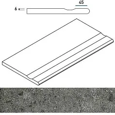 Керамогранит ГРЭЙ БОРТИК 30x60 С ВЫЕМКОЙ ЗАКРУГЛЁН 30x60