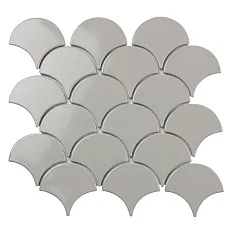 Мозаика fan Шейп light grey glossy 27,4x29,3