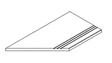 Бортик Италон Магма Графит Грип левый 620090001388 серый 30x60