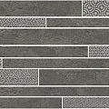 Керамогранит Декор Ламелла серый темный мозаичный 25x50,2