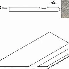 Керамогранит Бортик Италон Дискавер x2 grey bordo svasato round sx левый 30x60 30x60