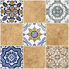 Шахтинская плитка Тенерифе коричневый верх 03 разноцветный 