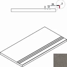 Керамогранит Ступень Италон Дискавер x2 fume bordo grip 30x60 30x60