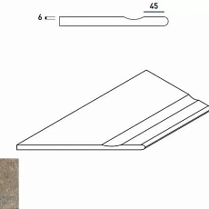 Керамогранит ЭМЕРАЛЬД БОРТИК 30x60 С ВЫЕМКОЙ ЗАКРУГЛЁН 620090000262 30x60