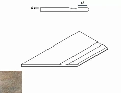 Италон ЭМЕРАЛЬД БОРТИК 30X60 С ВЫЕМКОЙ ЗАКРУГЛЁН 620090000262 коричневый для крыльца для улицы
