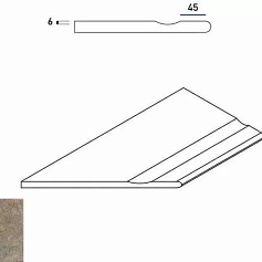 Керамогранит ЭМЕРАЛЬД БОРТИК 30x60 С ВЫЕМКОЙ ЗАКРУГЛЁН 620090000262 30x60