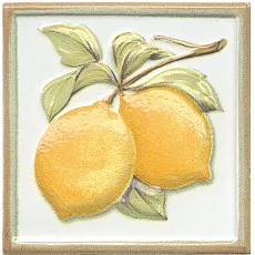 Керамическая плитка Декор kerama marazzi tla002h Капри Лимончики глянцевый 9.8x9.8