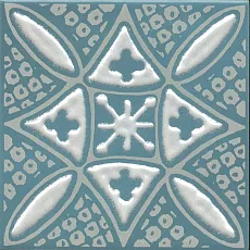 Керамическая плитка Декор kerama marazzi kmd3sta020gn Бахия 2 бирюзовый глянцевый 9.8x9.8