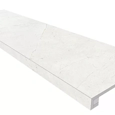 Ступени estima Комплект nl00 Нолана Вайт (Ступень 33x120 неполированный прямоугольный бортик без насечек и Подступенок 14,5x120) 33x120