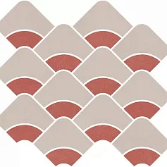 Керамическая плитка Декор kerama marazzi kmd2hid010br Таделакт наборный бежевый светлый, красный матовый обрезной 28x30
