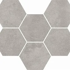 Мозаика coliseumgres Экспо Грэй Гексагон 620110000173 серый 25x29