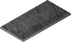 Италон ТИТАНИО СТУПЕНЬ ЗАКРУГ.ГРИП 30X60 Л чёрный для офиса для дома для улицы для крыльца