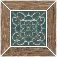 Керамическая плитка Вставка kerama marazzi id157 Тровазо наборный коричневый светлый матовый 13x13