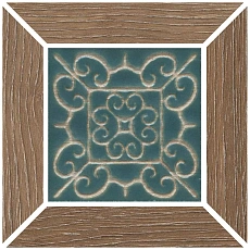 Керамическая плитка Вставка kerama marazzi id157 Тровазо наборный коричневый светлый матовый 13x13