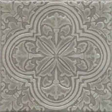 Керамическая плитка Декор kerama marazzi kmd3sta006bn Фес серый глянцевый 15x15