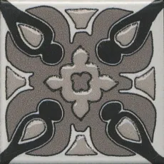 Керамическая плитка вставка анвер 3 серый 4,85x4,85