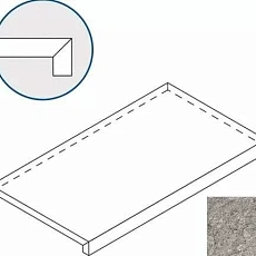 Керамогранит Ступень Италон Дискавер x2 grey scalino frontale 33x60 33x60