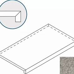 Керамогранит Ступень Италон Дискавер x2 grey scalino frontale 33x60 33x60