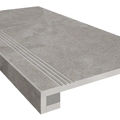 Ступени Комплект estima te02 Терра grey (Ступень 33x120 непол. прямоугол. бортик с насечками + Подступенок 14,5x120) 33x120