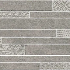Керамогранит Декор Ламелла серый мозаичный 25x50,2