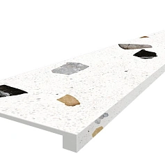 Ступени coliseumgres Палладио Уайт фронтальная 620070002369 белый 33x120