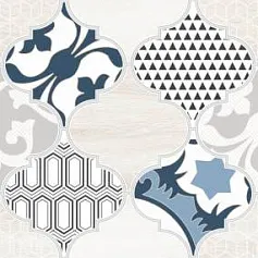 Керамическая плитка Мореска декор1 синий 20x40